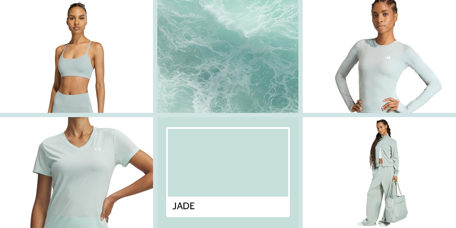 Vêtements d’entrainement pour femmes en vert jade